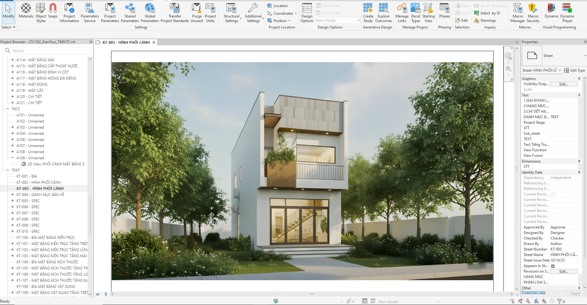 3d phoi canh file revit nha pho 2 tang an giang