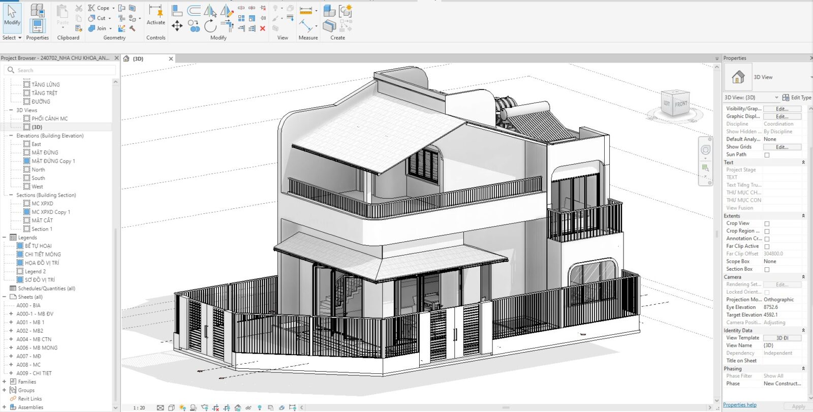 File Revit Biệt Thự 2 Tầng Free – Full Model Sạch, 0 Warning 1 File Revit Biệt Thự 2 Tầng