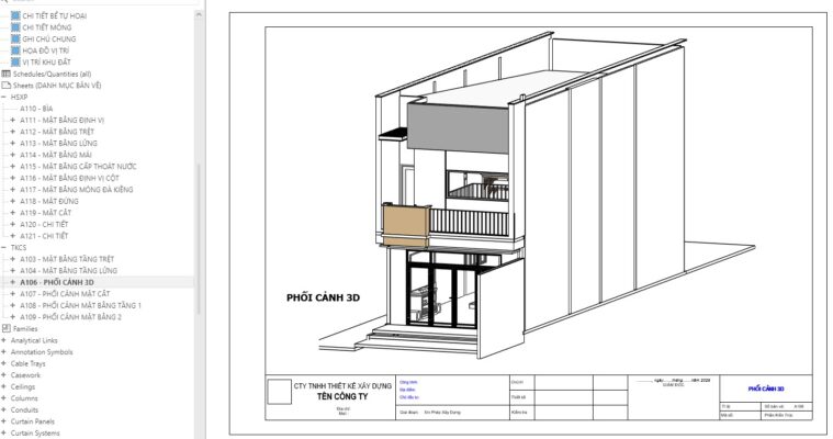 revit phoi canh 3d
