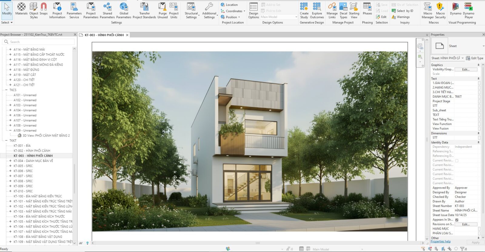 3d phoi canh file revit nha pho 2 tang an giang