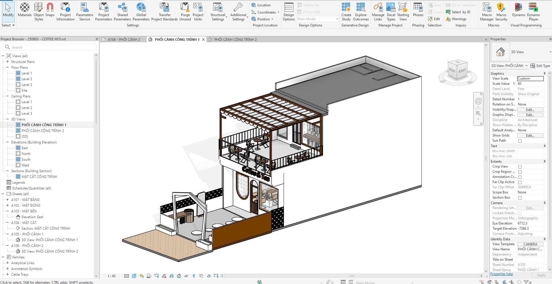 file revit cafe 2 tang